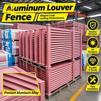 Panneau de clôture de jardin en alliage d'aluminium à persiennes carrées, écran d'intimité pour extérieur, revêtement poudré rose, antirouille, taille personnalisée