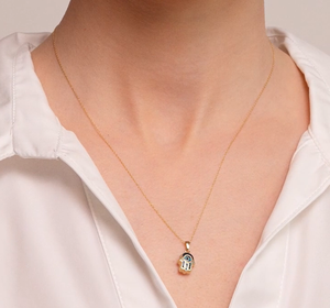 Inspire Jewelry-collar con colgante de Ojo Azul para mujer, colgante de mano de <span class=keywords><strong>Hamsa</strong></span> personalizado, joyería fina, accesorio de regalo - Product Image 5