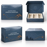 Boîte d'expédition pliable en carton ondulé E-Flute brillant personnalisée pour les essentiels de randonnée, emballage pour abonnement e-commerce