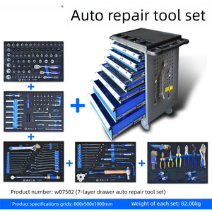 Carrello Portautensili Professionale Blu per Meccanici, Armadio Mobile per Officina Auto (Senza Utensili) - Product Image 6