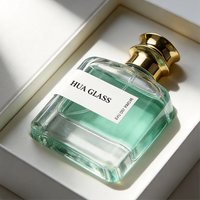 Flacon de parfum en verre transparent de luxe 100 ml avec bouchon en alliage de zinc, logo personnalisé, flacon de parfum vide, emballage en boîte cadeau