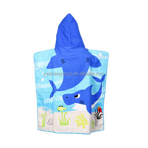 Động vật thêu nén Polyester trùm đầu khăn trẻ em nhanh chóng-khô bãi biển Khăn Poncho - Product Image 2