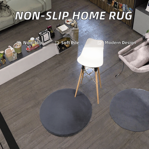 Tapis modernes simples antidérapants en polyester, couleur unie, à poils moyens, durables, entièrement recouvrants, pour la maison, l'hôtel, la chambre à coucher - Product Image 2