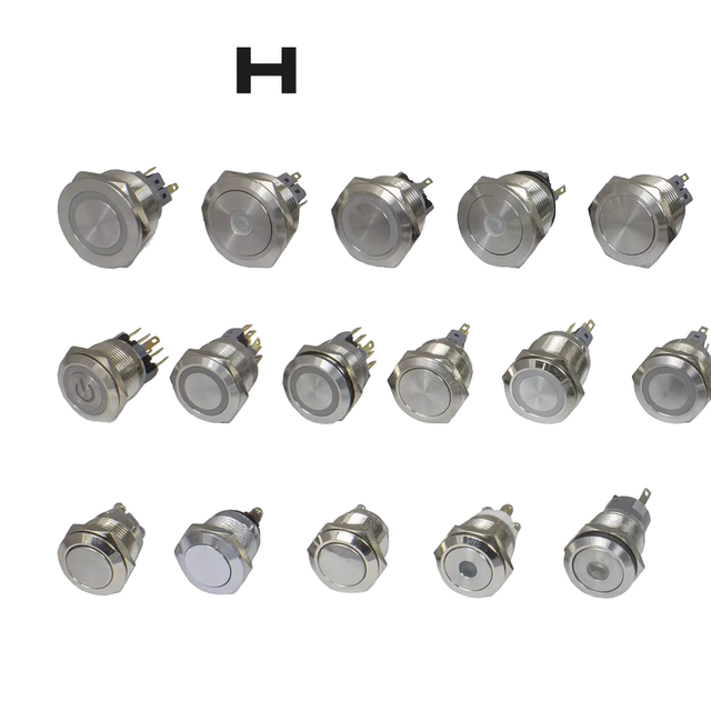RUICHI High Quality Industrial Waterproof Anti Vandal Metal Push Button Switch LED GQ Series Momentary 10/12/16/19/22/25/30mm