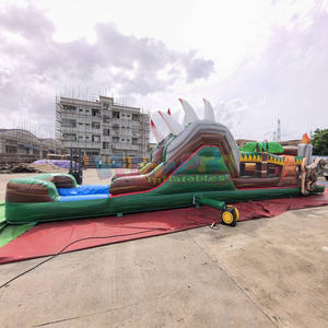 บ้านลมเป่าลมสำหรับเด็กแบบขายส่งพร้อมสไลเดอร์และเครื่องเล่นไดโนเสาร์ - Product Image 2