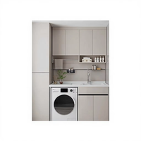 Meuble de machine à laver moderne Hyundai personnalisé pour balcon, structure en aluminium alvéolé, double machine lavage-séchage, hauteur optimisée