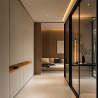 Conception d'intérieur de villa de luxe moderne, personnalisation complète de la maison, solution complète pour les panneaux muraux et l'éclairage du plafond