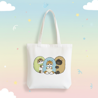 Tas Tote Kanvas Vintage Fashion dengan Logo Cetak Kustom Grosir, Dilengkapi Ritsleting, Tas Belanja Wanita Portabel untuk Musim Panas