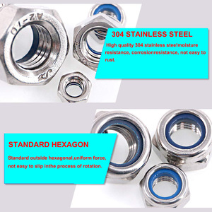 Kit Surtido de Tuercas de Seguridad de Acero Inoxidable 304 M4 M5 M6 con Inserto de Nylon, 150 Piezas - Product Image 3