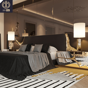 LAPIAZ Modern Luxury XL <strong>Full</strong> <strong>Bed</strong> <strong>Frame</strong> in Black Super King Size with Leather Upholstery for Classic Villas - Product Image 5