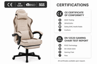 SILLA GAMER Chaise de jeu ergonomique de style racing avec accoudoirs articulés