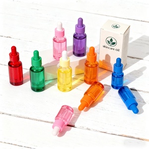 Botella de Vidrio Esmerilado Redonda para Esencia Cosmética de 15ml 20ml 30ml 50ml 100ml, Botella con Gotero para Suero - Product Image 1