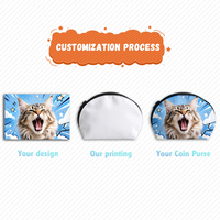 Monedero Personalizado con Foto de Mascota en Forma de Abanico, de Poliéster, Unisex, con Diseño de Dibujos Animados, con Imagen de Perro o Gato Impresa, Mini Bolsa con Cierre, Regalo