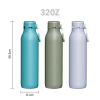 Frasco de vacío con aislamiento de doble pared de acero inoxidable de 32oz, tapa AUTOPOP, botella de agua portátil para gimnasio para adultos para acampar