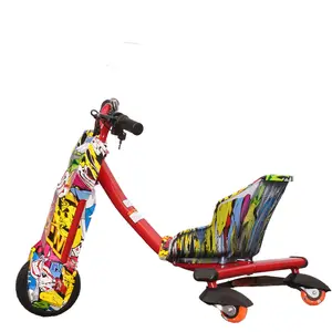 Kids outdoor entertainment scooter 100W electric 3 wheel crazy drift trike