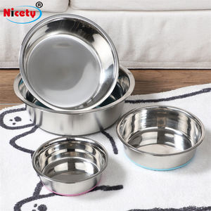 Atacado arredondado aço inoxidável Pet Food <span class=keywords><strong>Bowl</strong></span> com anti-derrapante fundo vários tamanhos para gatos e cães - Product Image 3