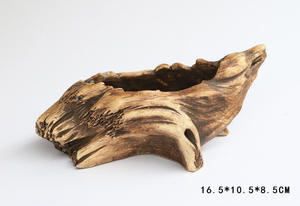 Креативный пасторальный цветочный горшок с резьбой по корням цементного дерева, многоразовый цветочный горшок для мини-суккулентов - Product Image 4