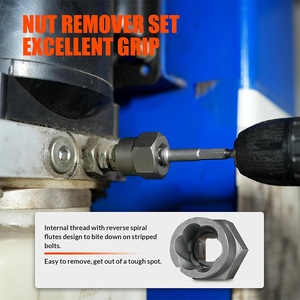 Hot bán 3/8-inch ổ đĩa Nut loại bỏ công cụ 49 cái vít extractor và khoan Bit Set với Hex Adapter - Product Image 4