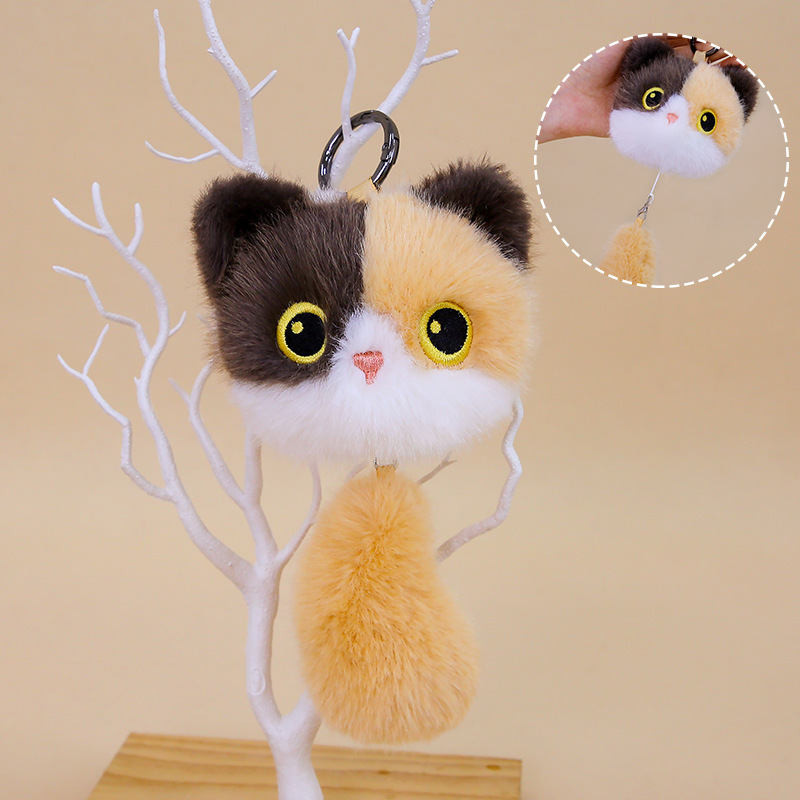 Love tail pendant - three-colored cat