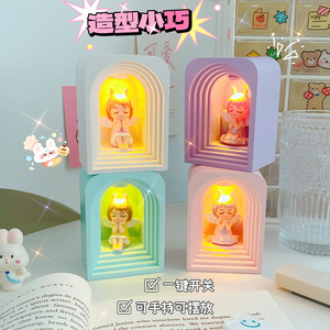 ไฟ LED กลางคืนรูปตุ๊กตาการ์ตูนน่ารัก3D ทันสมัยโคมไฟข้างเตียง USB สำหรับห้องนอนของเด็กผู้หญิงวัสดุ ABS ขนาดเล็ก - Product Image 2