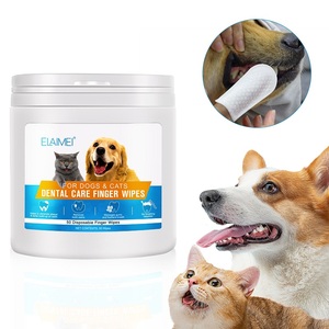 Best Price 50pcs Dog Cat Oral Ear Cleansing Finger-Style Wipes Nonwoven Disposable Pet Ear Cleaner Finger Wipes for Dogs