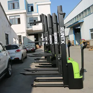 Runtx 1500kg 3300lbs 1.5 ton elektrikli binici istifleyici elektrikli telsiz istifleyici İlk kaldırma