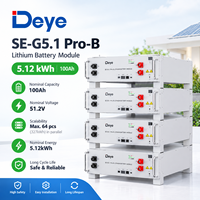 Batterie au lithium Deye 5 kWh de Chine, 5,12 kWh, basse tension, 51,2 V, 100 Ah, batterie Lifepo4 Deye SE-G5.1 Pro-B pour usage domestique, bon prix