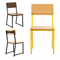 Chaise de salle à manger empilable en fer de style industriel, design carré durable, mobilier pour restaurant, hôtel, café, bistrot