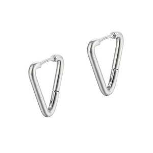 ZOGXIN Triangle Hoop Earrings Gold Stainless Steel Geometric Fashion For Women Men - Product Image 2