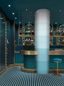 Barra de azulejo de cerámica para dedo crema de 25*300mm, azulejo de porcelana estriado curvo frontal hecho a mano, Pub, metro, vestíbulo, decoración de paredes - Product Image 3