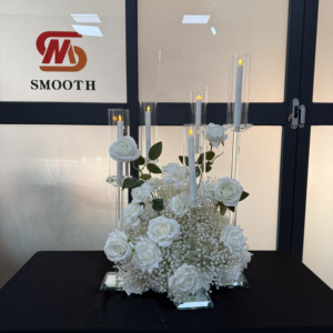 Juego de lujo de 5 candelabros de cristal K9 de tamaño personalizado decoración de centro de mesa - Product Image 3