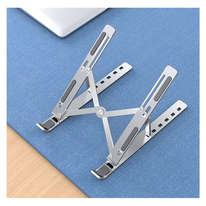 Dudukan Laptop aluminium portabel tinggi, dudukan komputer Tablet kantor rumah dengan desain dapat dilipat - Product Image 3