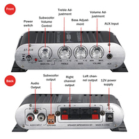 Amplificateur de son stéréo TUTI Mini pour voiture, haut-parleur HiFi, sortie audio 2.1 canaux avec subwoofer, amplificateur de puissance 12V pour maison/voiture