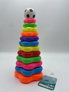 Montessori a 20 strati che impilano giocattoli di plastica torre arcobaleno educativa per far imparare ai bambini numeri colorati mentre giocano - Product Image 4
