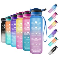Nouveaux produits 1L Internet célébrité dégradé grande capacité Portable haute valeur esthétique sport Fitness tasse avec échelle