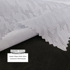 Vải dệt kim Jacquard 100% Polyester 160gsm, chất liệu tái chế thấm hút mồ hôi, dùng cho áo bóng rổ và bóng đá nam, màu trắng - Product Image 1