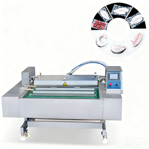 Machine d'emballage sous vide à bande continue pour carottes et maïs, en acier inoxydable SUS 304 pour l'alimentation - Product Image 1