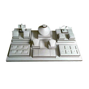 Luxury Customized Velvet Gray Watch <b>Plate</b> Props Necklace <b>Ring</b> Earring Holder Ear Shape Jewelry Display Stand - Product Image 1