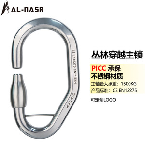 Stainless Steel Carabiner 14cm X 8cm Main Lock For Via Ferrata Adventure Park Safety Use - Product Image 3