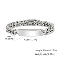 Bracelet chaîne personnalisé avec logo sur mesure, en acier inoxydable, style hip-hop, bracelet cubain pour homme, bijoux plaqués or