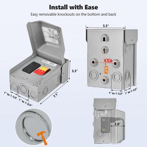 Tomacorriente GFCI Linsheng de 20 Amperios, Caja de <span class=keywords><strong>Interruptor</strong></span> de Alimentación <span class=keywords><strong>Exterior</strong></span> Totalmente Metálica <span class=keywords><strong>con</strong></span> Cubierta, Tomacorriente Eléctrico <span class=keywords><strong>Exterior</strong></span> <span class=keywords><strong>con</strong></span> <span class=keywords><strong>Interruptor</strong></span> de Seguridad para Jardín - Product Image 6
