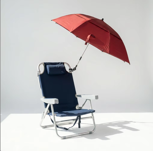 Silla de Playa con Toldo, 5 Posiciones Reclinables, Ligera, Portátil, <span class=keywords><strong>Plegable</strong></span>, con Doble Capa de Sombra para Exteriores, Patio y Jardín - Product Image 3