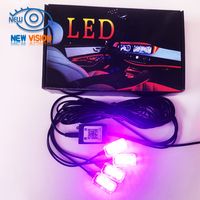 Bandes lumineuses LED pour l'intérieur de la voiture, kits d'éclairage ambiant multicolores RGB LIGHEID, 64 couleurs 5 en 1 avec 236 pouces de fibre optique