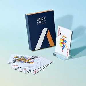 Jeu de cartes de poker avec logo personnalisé, imperméable, impression d'échantillon, vente en gros, cartes de jeu de poker en papier noir, PVC, plastique avec boîte - Product Image 2