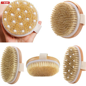 Cepillo de masaje corporal seco de madera natural con cerdas de cobre, depurador largo seco y húmedo para celulitis, cara y piel para baño, uso doméstico - Product Image 4