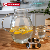 Carafe à eau en verre avec couvercle filtrant en acier inoxydable, pichet à eau, jus, 1 pièce