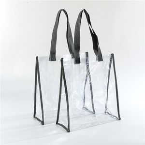 Large Capacity OEM Logo Waterproof TPU transparent shopping Handle Travel&gym PVC clear tote storage bag Packing Promotion