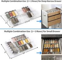 Organisateur de tiroir à épices en acrylique extensible de 13 "à 26" pots d'assaisonnement tiroirs insérer plateau à épices de cuisine pour tiroir