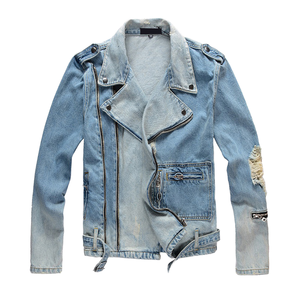 Ripped Loose Black Cotton Motorcycle <b>Punk</b> Biker <b>Jacket</b> Men's Winter - Product Image 1