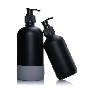 8oz 16oz 32oz Black Pump Spray Bottle Cosmetics Packaging Container Matte Black Boston Bottle